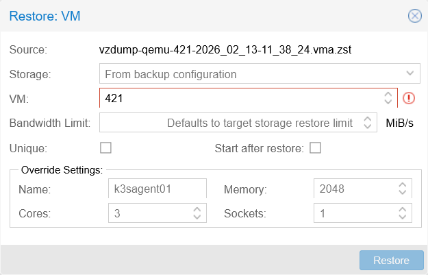Restore window with wrong configuration