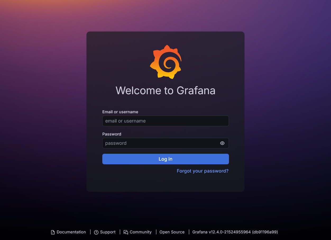 Grafana login page