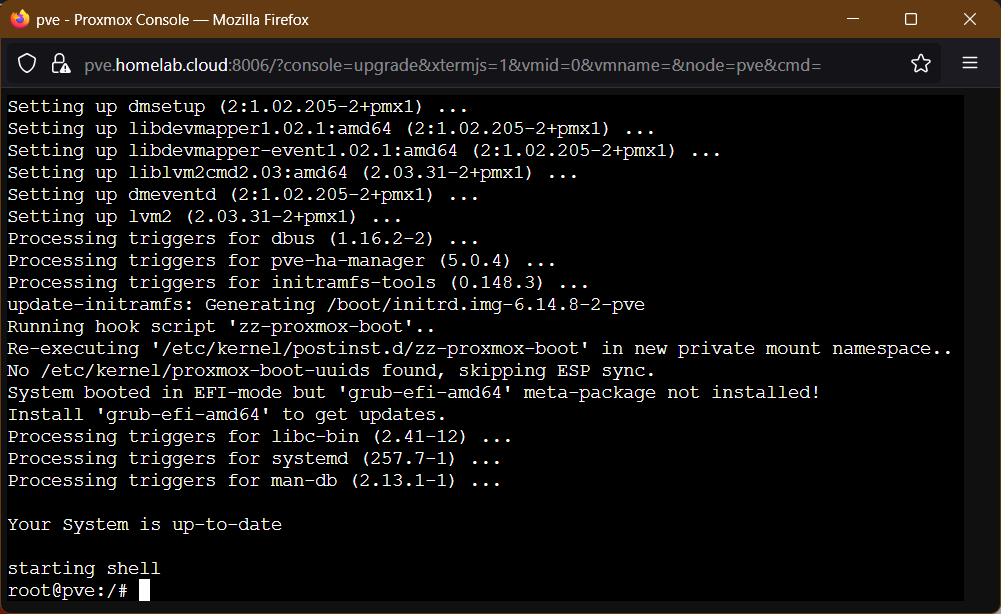 apt upgrade finished