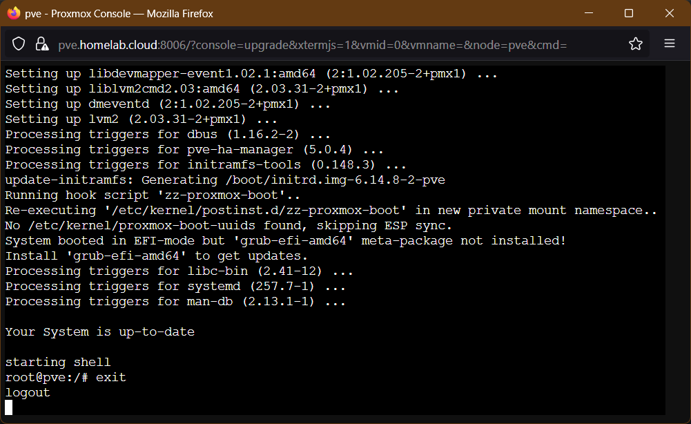 noVNC shell disconnecting