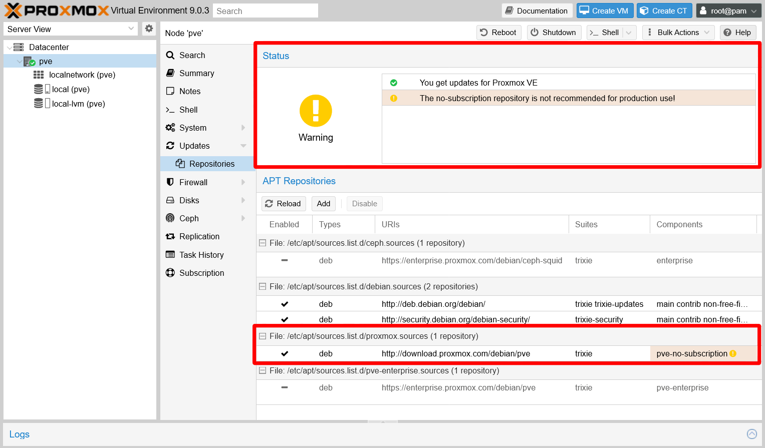 Repositories screen updated