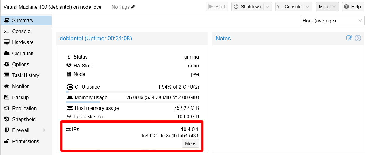 PVE web console connects with QEMU guest agent on VM