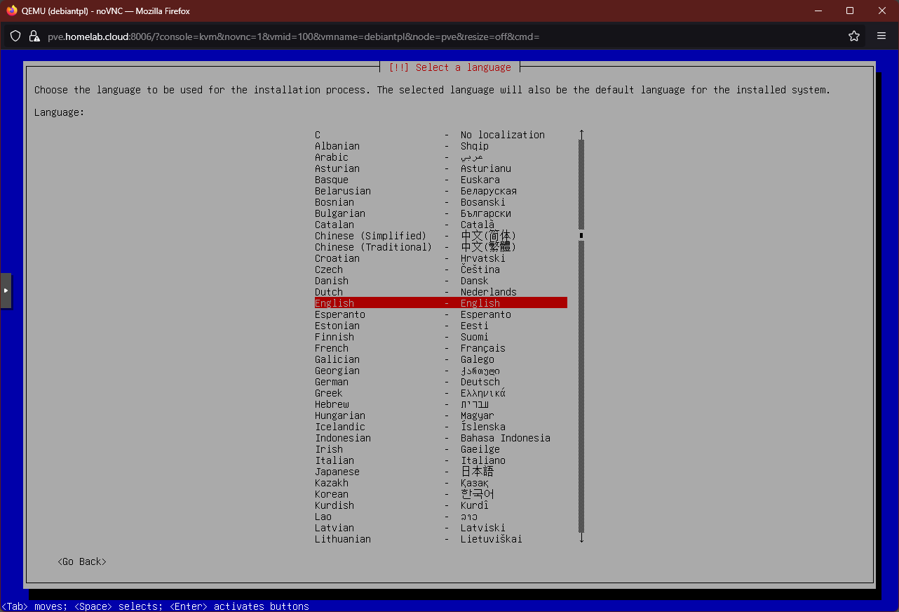 Choosing system language
