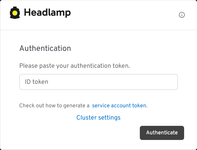 Headlamp authentication form with secret token