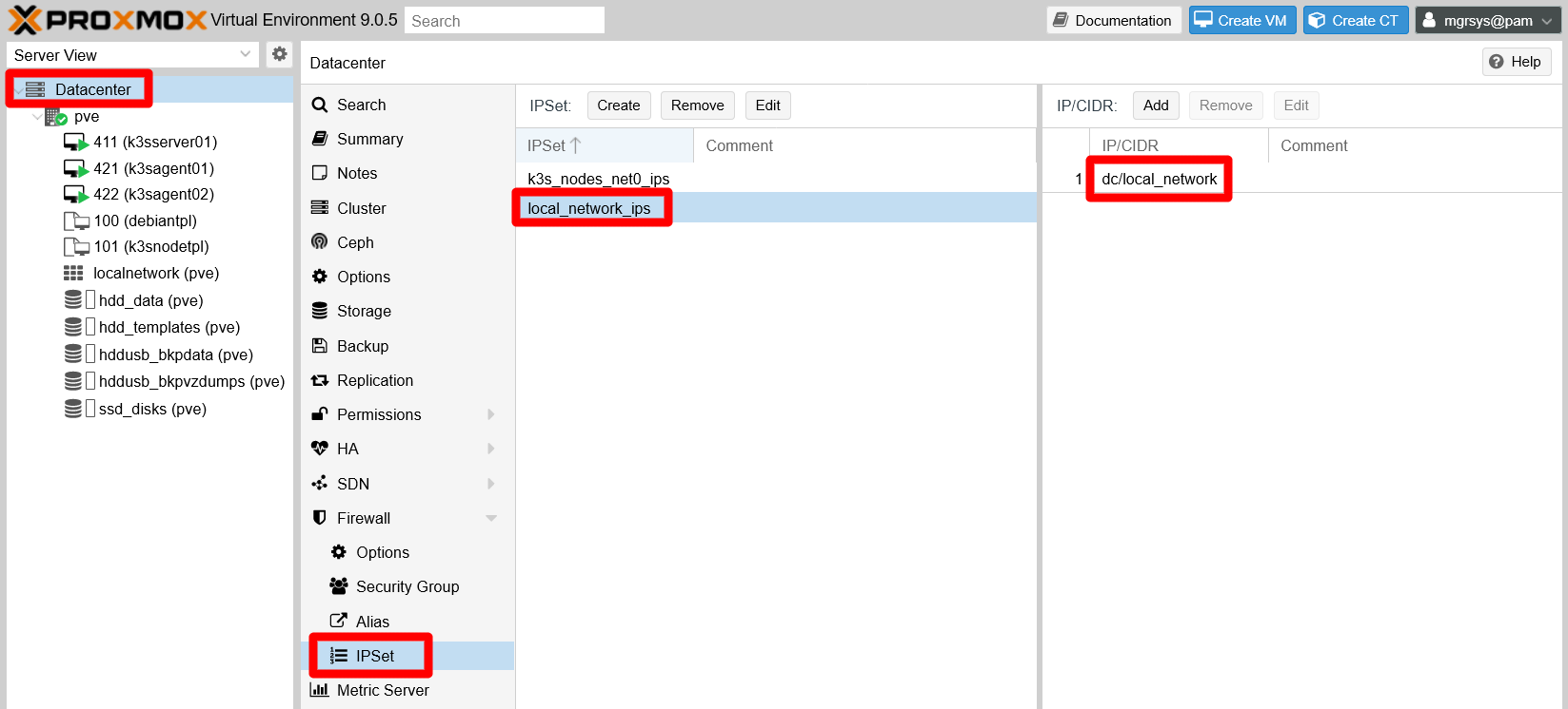 New IP set added for local network IPs